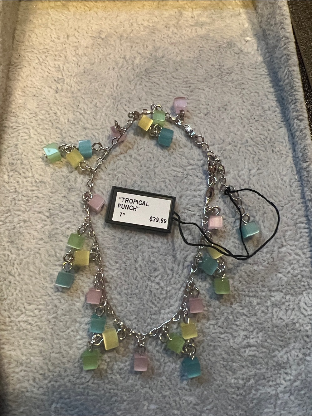 Pastel Cube Charm Necklace - Multicolor